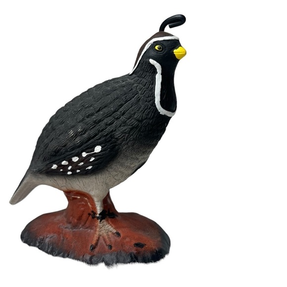 Ceramic Quail Bird Figurine Hand Painted Black Male Hand Painted 7.5” Tall CA NV - Picture 10 of 10